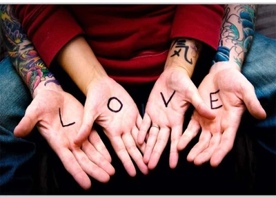37% OFF on Love On Hands Poster (18 x 12 Inches) by Shopkeeda Paper Print