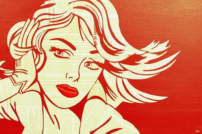 64% OFF on Op Art Girl Photographic Paper