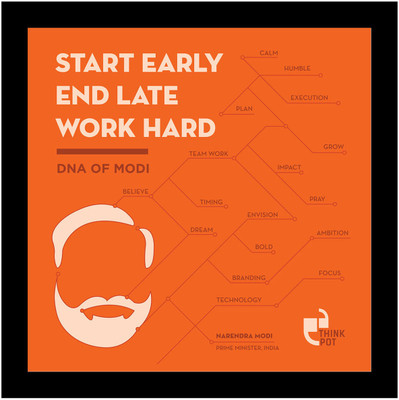 25% OFF on Start Early, End Late, Work Hard - Narendra Modi Framed Poster Photographic Paper