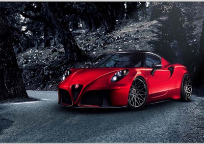 37% OFF on Dashing Red CarPoster (18 x 12 Inches) by Shopkeeda Paper Print