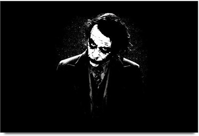 62% OFF on Joker In Black Background Paper Print