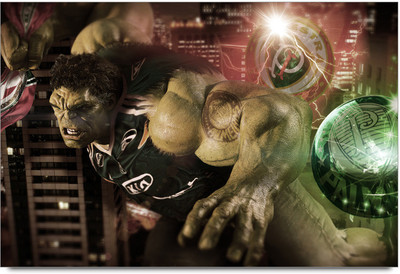 62% OFF on Hulk On His Difrrentcolour Paper Print