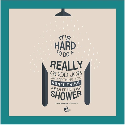 5% OFF on Thinkpot Hard To Do A Really Good Job - Paul Graham , Ycombinator Blue Square Frame Paper Print