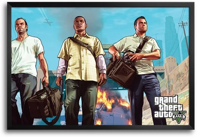 46% OFF on Grand Theft Auto Five Illustration Artwork Laminated Framed Paper Print