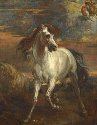 79% OFF on Canvas painting without frame - White Abstract Horse Canvas Art