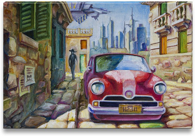 45% OFF on Old Red Car at the Sunny Street Canvas Art 45% OFF on Old Red Car at the Sunny Street Canvas Art