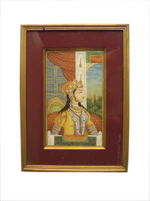 31% OFF on ICB Rajput Princess painting on old paper Paper Print