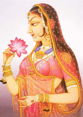 33% OFF on Rani With Flower Paper Print