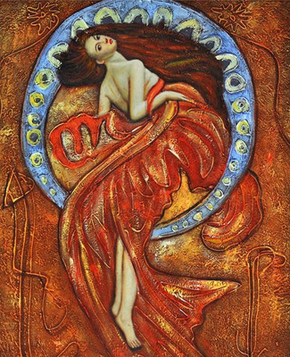 80% OFF on Holicshop lady Canvas Pianting without Frame Canvas Art