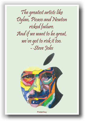 27% OFF on PosterGuy Steve Jobs Apple Risk It Motivational Quote Poster Paper Print