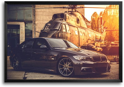 46% OFF on ShopMantra Black Car Laminated Frame Poster Paper Print