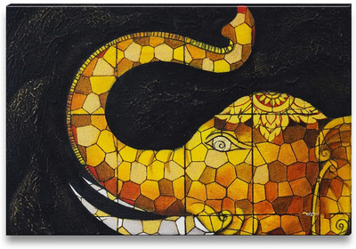 45% OFF on Stained Glass Elephant Canvas Art
