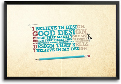 46% OFF on ShopMantra Belive in Design Typography Laminated Frame Poster Paper Print