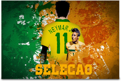 58% OFF on ShopMantra Neymar Brazil Football Poster Paper Print