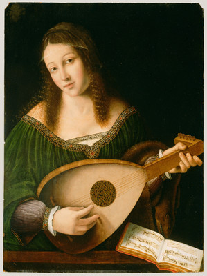 12% OFF on Lady Playing A Lute By Bartolomeo Veneto And Workshop Italian Venetian Died Active Fine Art Print