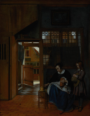 7% OFF on A Woman Preparing Bread And Butter For A Boy By Pieter De Hooch Dutch Fine Art Print