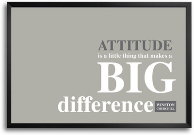 46% OFF on Attitude Is A Little Thing Quote Laminated Framed Paper Print