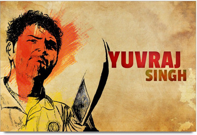53% OFF on Yuvraj Singh Century Laminated Poster Paper Print