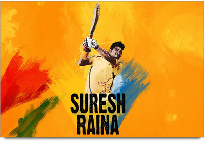 53% OFF on Suresh Raina Superking Laminated Poster Paper Print