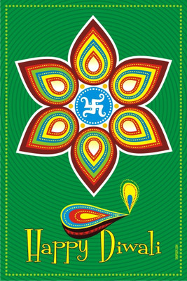 16% OFF on Poster - Wish U All A Very Very Happy & Colourful Deepavali Paper Print