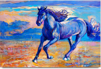 34% OFF on Amy Vintage Effect Caused by Colours in a Horse Painting 3D Poster