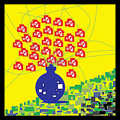 50% OFF on Vase With Square Flowers 02 Paper Print 50% OFF on Vase With Square Flowers 02 Paper Print