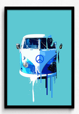 Seven Rays Abstract - Peace Bus Framed (Small)