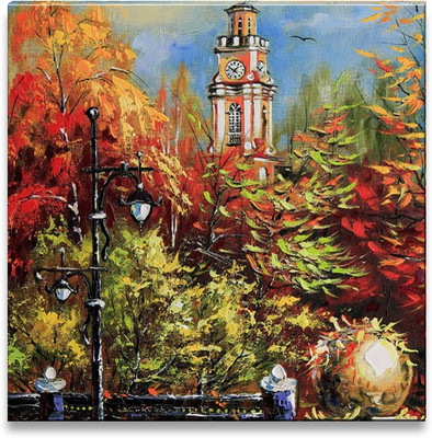 38% OFF on Landscape with a Clock Tower Canvas Art