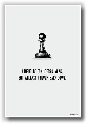 27% OFF on PosterGuy Never Back Down Chess Motivational Poster Paper Print