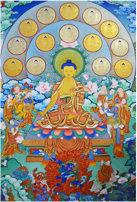 Tibetean Thangka Buddha Paper Print