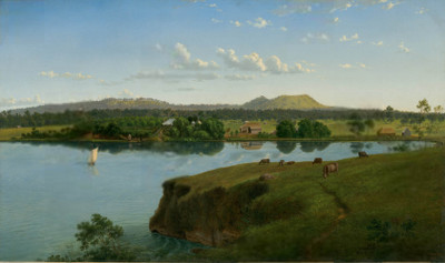 25% OFF on Print of Purrumbete from across the Lake Canvas Art