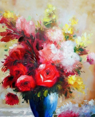 77% OFF on Painting Without Frame - Abstract Multi Color Flower Canvas Art