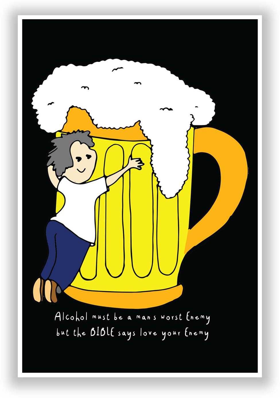 27% OFF on Beer | Love Your Enemy Poster Paper Print
