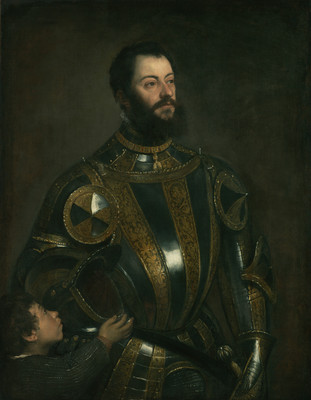 7% OFF on Portrait Of Alfonso D'Avalos Marchese Del Vasto In Armor With A Page By Titian Tiziano Vecellio Italian About Fine Art Print