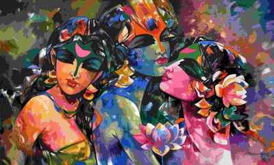 33% OFF on Painting without Frame Art Krishna-30 (34X22) Canvas Art