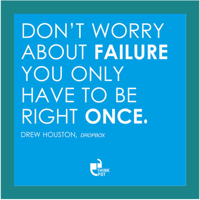 5% OFF on Thinkpot Don?T Worry About Failure - Drew Houston , Dropbox Blue Square Frame Paper Print