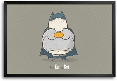 46% OFF on ShopMantra Batman Fat Cartoon Laminated Frame Poster Paper Print