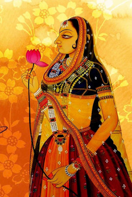 80% OFF on Holicshop Royal Indian Queen Painting Without Frame Canvas Art