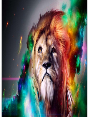 37% OFF on Colorful Lion Poster (12 x 18 Inches) by Shopkeeda Paper Print