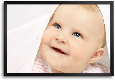 46% OFF on Cute Baby Smile Laminated Framed Paper Print