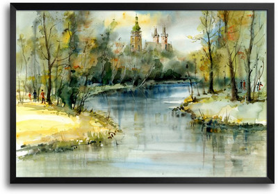 46% OFF on Beautiful Lake View Painting Laminated Framed Paper Print 46% OFF on Beautiful Lake View Painting Laminated Framed Paper Print