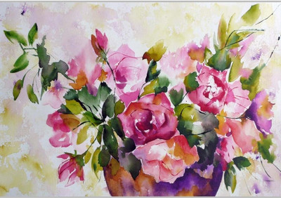 37% OFF on Awesome Flower paintingPoster (18 x 12 Inches) by Shopkeeda Paper Print