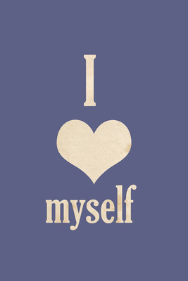 37% OFF on I Love Myself Blue Paper Print