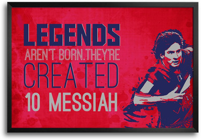 46% OFF on Shopmantra Lionel Messiah Art Footballer Laminated Frame Poster Paper Print
