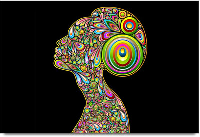 34% OFF on Amy Woman Psychedelic Art Design Portrait 3D Poster