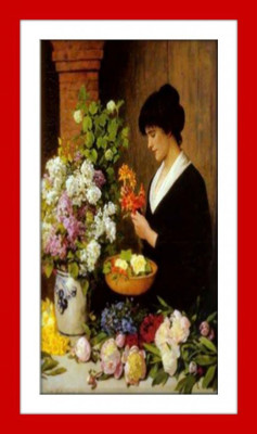 33% OFF on Lady With Flowers Painting Fine Art Print 33% OFF on Lady With Flowers Painting Fine Art Print