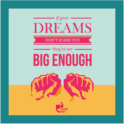 5% OFF on Thinkpot If Your Dreams Don?T Scare You - Blue Square Frame Paper Print 5% OFF on Thinkpot If Your Dreams Don?T Scare You - Blue Square Frame Paper Print