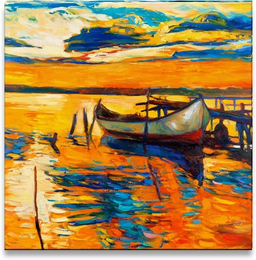 38% OFF on Boat and Jetty on Pier Canvas Art