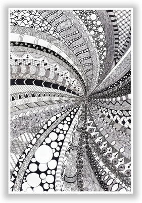 37% OFF on Line Art Swirl Detailed Sketch Graphic Design Paper Print