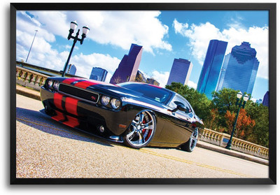 46% OFF on ShopMantra Black Racing Car Laminated Frame Poster Paper Print